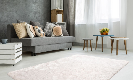 Covoare Living - Covor Pufos Modern Sufragerie, Model Diamon 700, Roz Pudra