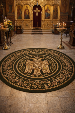 Covoare Bisericesti - Covor Rotund, Model Bisericesc 15032/310, Verde