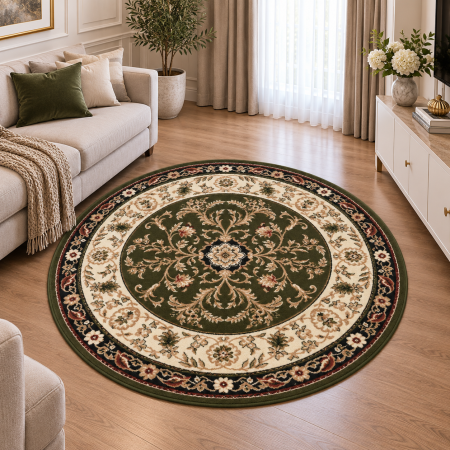 Covoare clasice - Covor Rotund, Model Lotos 523/310, Verde