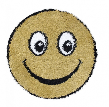 Covoare Pufoase - Covor Rotund,Model Smile 12003A/5249, Camera Copilului, Dimensiunea 67x67 cm, Mustar