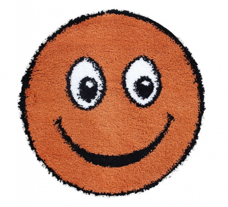 Covoare Pufoase - Covor Rotund, Model Smile 12003A/5250, Camera Copilului, Dimensiunea 67x67 cm, Portocaliu