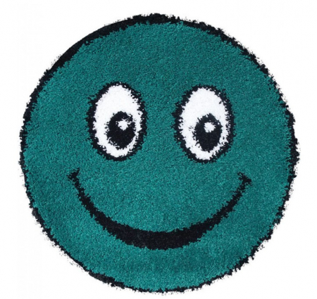 Covoare Pufoase - Covor Rotund, Model Smile 12003A/6236, Camera Copilului, Dimensiunea 67x67 cm, Verde
