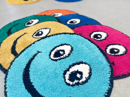 Covoare Copii - Covor Rotund, Model Smile 12003A/2115, Camera Copilului, Dimensiunea 67x67 cm, Roz