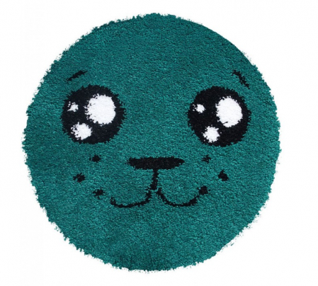 Covoare Pufoase - Covor Rotund, Model Smile 12090/6236, Camera Copilului, Dimensiunea 67x67 cm, Verde