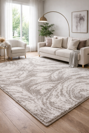 Covoare Living - Covor Sufragerie /Dormitor/ Camera Copii, Model Aria 01/120, Inaltime fir 17 mm, Crem