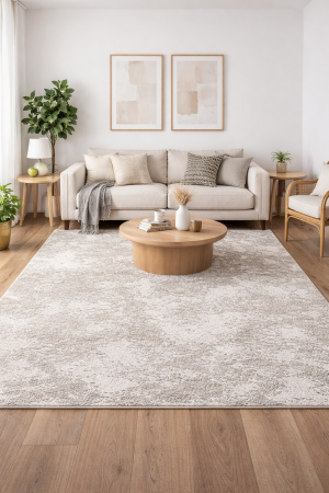 Covoare Dormitor - Covor Sufragerie /Dormitor/ Camera Copii, Model Aria 10/110, Inaltime fir 17 mm, Crem