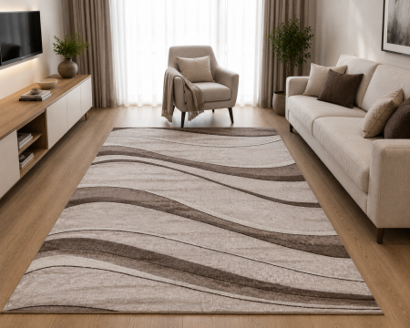 Covoare Living - Covor Sufragerie/Dormitor, Model 13001/120, Bej/Maro