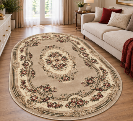 Covoare clasice - Covor Sufragerie/Dormitor,Model 575/110, Oval, Bej