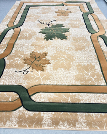 Covoare - Covor Sufragerie/Dormitor, Model Anastasia 523, Bej/Verde