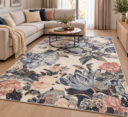 Covoare - Covor Sufragerie/Dormitor, Model Anny 33011/085, Model Floral, Multicolor