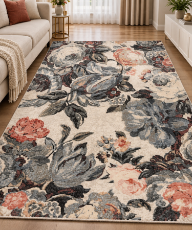 Covoare Living - Covor Sufragerie/Dormitor, Model Anny 33011/085, Model Floral, Multicolor