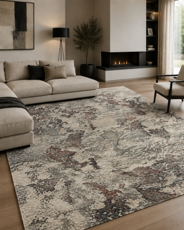 Covoare Living - Covor Sufragerie/Dormitor, Model Anny 33020/192, Gri/Maro