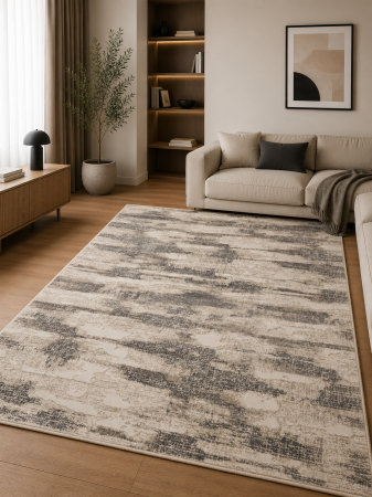 Covoare Living - Covor Sufragerie/ Dormitor, Model Elma El002/106, Gri/Bej