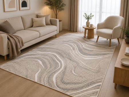 Covoare Living - Covor Sufragerie/ Dormitor, Model Elma El013/116, Crem/Gri