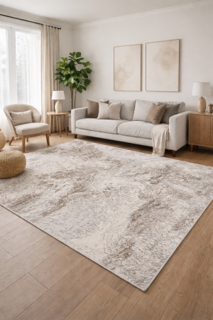 Covoare Moderne - Covor Sufragerie/Dormitor, Model Itea 42016/102, Crem/Bej