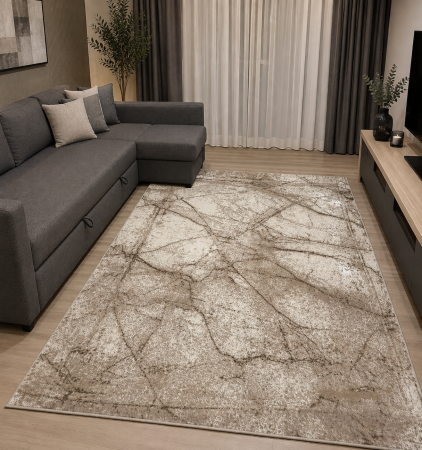Covoare Living - Covor Sufragerie/Dormitor, Model Itea 42017/120, Crem/ Bej