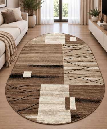 Covoare Living - Covor Sufragerie/ Dormitor, Model Luna 1805/12, Oval, Bej