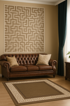 Covor Sufragerie/Dormitor, Model Luna 1825/12, Dreptunghiular, Maro [5]