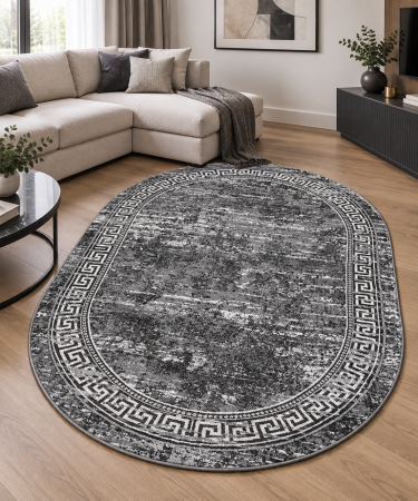 Covoare - Covor Sufragerie/Dormitor, Model Mira 24001/190, Oval, Gri