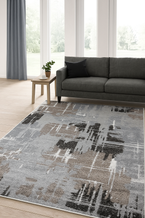 Covoare Living - Covor Sufragerie/Dormitor, Model Mira 24037/123, Gri/Maro