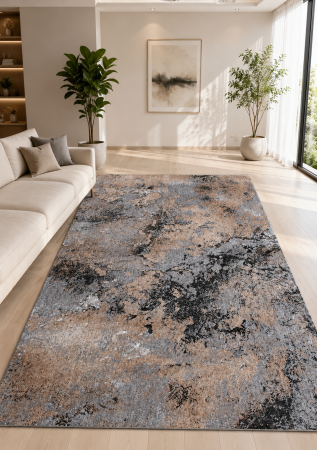 Covoare Living - Covor Sufragerie/Dormitor, Model Mira 24137/123, Gri/Maro