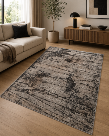 Covoare Moderne - Covor Sufragerie/Dormitor, Model Mira 24156/136, Gri/Maro