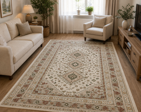 Covoare Living - Covor Sufragerie, Model 1531/100, Dreptunghiular, Crem