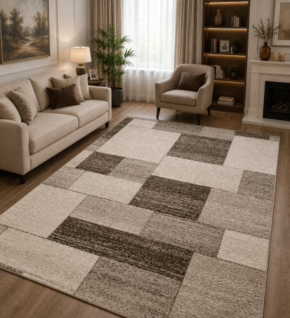 Covoare Living - Covor Sufragerie, Model Daffi 13027/140, Bej/Maro