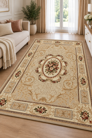 Covoare Living - Covor Sufragerie, Model Lotos 542, Bej / Crem