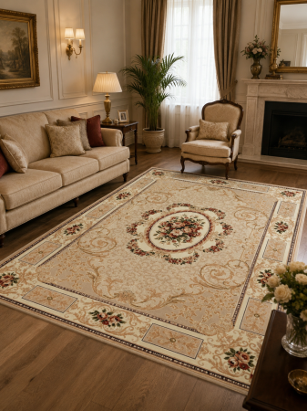 Covoare Living - Covor Sufragerie, Model Lotos 542, Bej / Crem