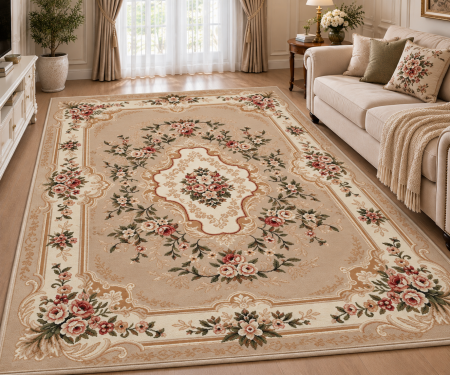 Covoare Living - Covor Sufragerie, Model Lotos 570/100, Crem