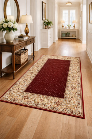 Covoare Bisericesti - Covor Sufragerie, Model Lotos 588/208, Covor Dreptunghiular, Rosu/Grena