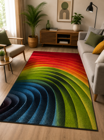 Covoare Living - Covor Sufragerie, Model Spiral 11006/130, Multicolor