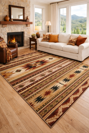 Covoare Living - Covor Traditional Sufragerie, Model 15080/120, Bej/Maro