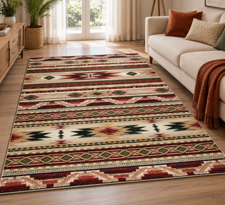 Covoare Living - Covor Traditional Sufragerie, Model 15080/120, Bej/Maro