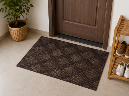 Covorase Intrare - Covoras intrare Cauciucat, Model 888/103, Dimensiunea 40x60 cm, Maro