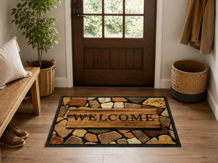 Covorase - Covoras intrare, Model Patio Home 670/008, Dimensiunea 40 x 60 cm, Multicolor