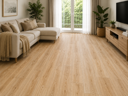 Linoleum - Covorul PVC linoleum Oak Prestige 098-2, 2 m, 2.5 m, 3 m, Crem/Bej Suport Pasla