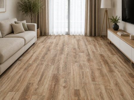 Linoleum - Covorul PVC linoleum Plank 067, Latimi 1 m, 1.5 m, 2 m si 2,5 m, 3 m. Maro/Imitatie parchet, Suport Pasla