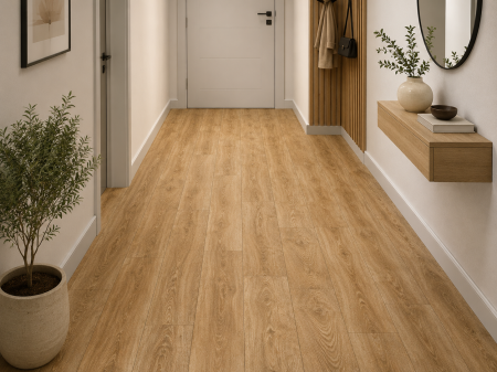 Linoleum - Covorul PVC linoleum Plank 069, Latimi 1 m, 1.5 m, 2 m si 2,5 m, 3 m, 3.5 m , Maro/Imitatie parchet, Suport pasla