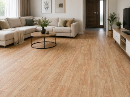 Linoleum - Covorul PVC linoleum Plank 069, Latimi 1 m, 1.5 m, 2 m si 2,5 m, 3 m, 3.5 m , Maro/Imitatie parchet, Suport pasla