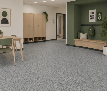 Linoleum - Covorul PVC linoleum Sare si Piper, Latimi 1.5 m, 2 m, Gri