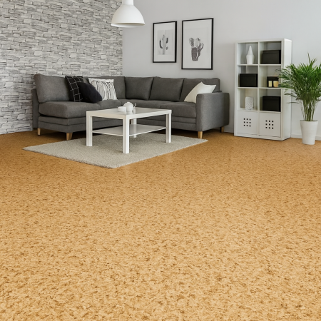 Linoleum - Covorul PVC linoleum Sare si Piper, Latimi 2 m, Bej, Suport Pasla