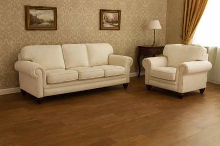 Covorul PVC linoleumÂ CountryÂ Dark Confort, Latimi 1 m, 1.5 m, 2 m si 2,5 m, Maro inchis/Imitatie parchet, Suport PÃ¢slÄƒ [0]