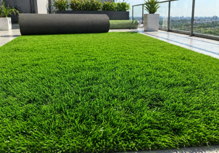 Gazon Artificial - Gazon Iarba Artificiala,Model Premium Terasa/Balcon/Loc de joaca, Model Harper 40 mm inaltime fir, Verde Natural