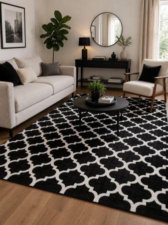 Covoare Living - Covor Sufragerie/Dormitor, Model Kolibri 11158/180 , Covor Living . Alb/Negru