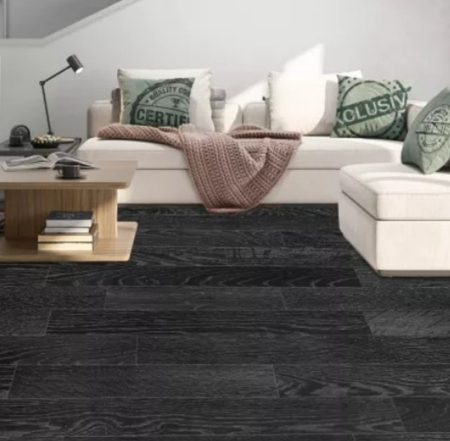 Linoleum - Linoleum Model Parchet Dalton 661, Latime 200 cm, Negru