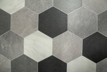 Linoleum Model Pembroke 909M, Latime 200 cm, Alb/Negru [4]
