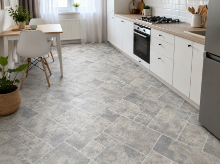 Linoleum - Linoleum Model Sand Stone 911, Latime 200 cm, Gri