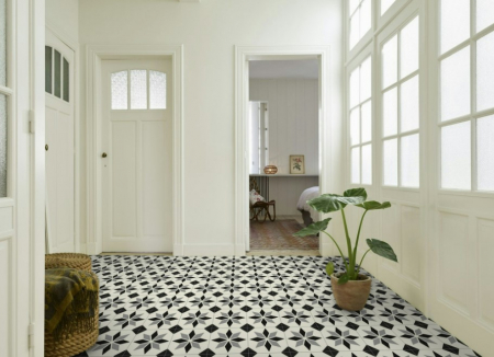 Linoleum - Linoleum Model Scottsdale 099, Latime 200 cm, Alb/Negru
